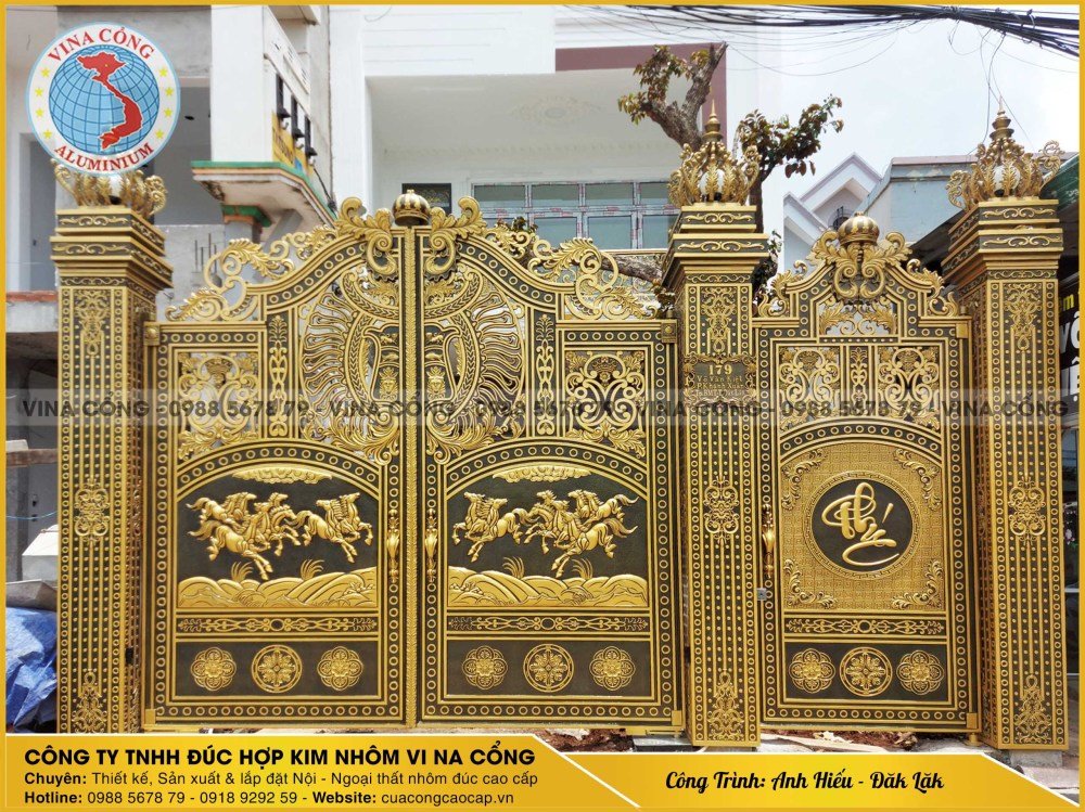 dịch vụ lắp đặt cổng biệt thự nhôm đúc tại Đắk Lắk