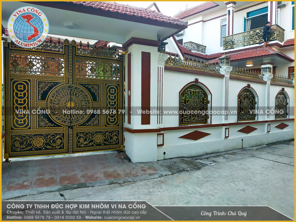 Dịch vụ thiết kế thi công cổng biệt thự nhôm đúc tại Lâm Đồng