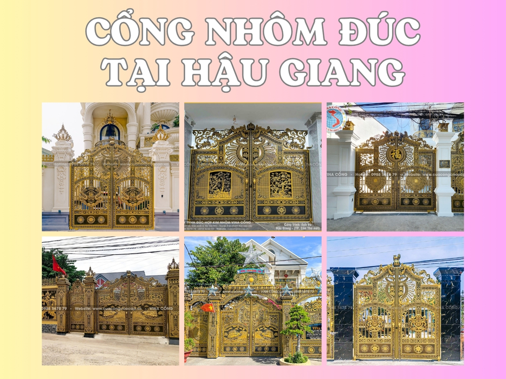 Cổng nhôm đúc Hậu Giang