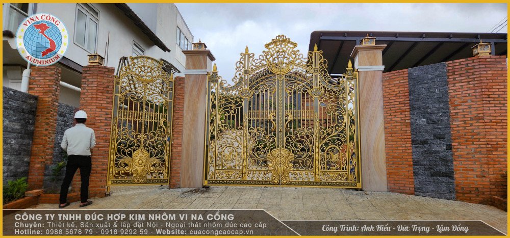 Dịch vụ thiết kế thi công cổng biệt thự nhôm đúc tại Lâm Đồng