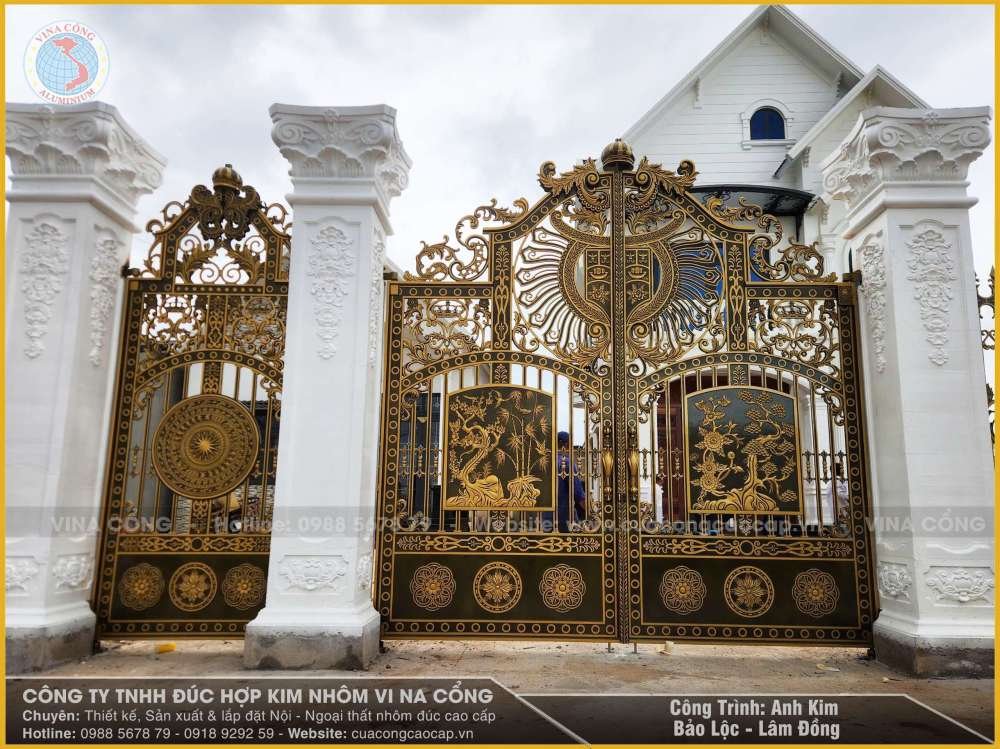 Dịch vụ thiết kế thi công cổng biệt thự nhôm đúc tại Lâm Đồng