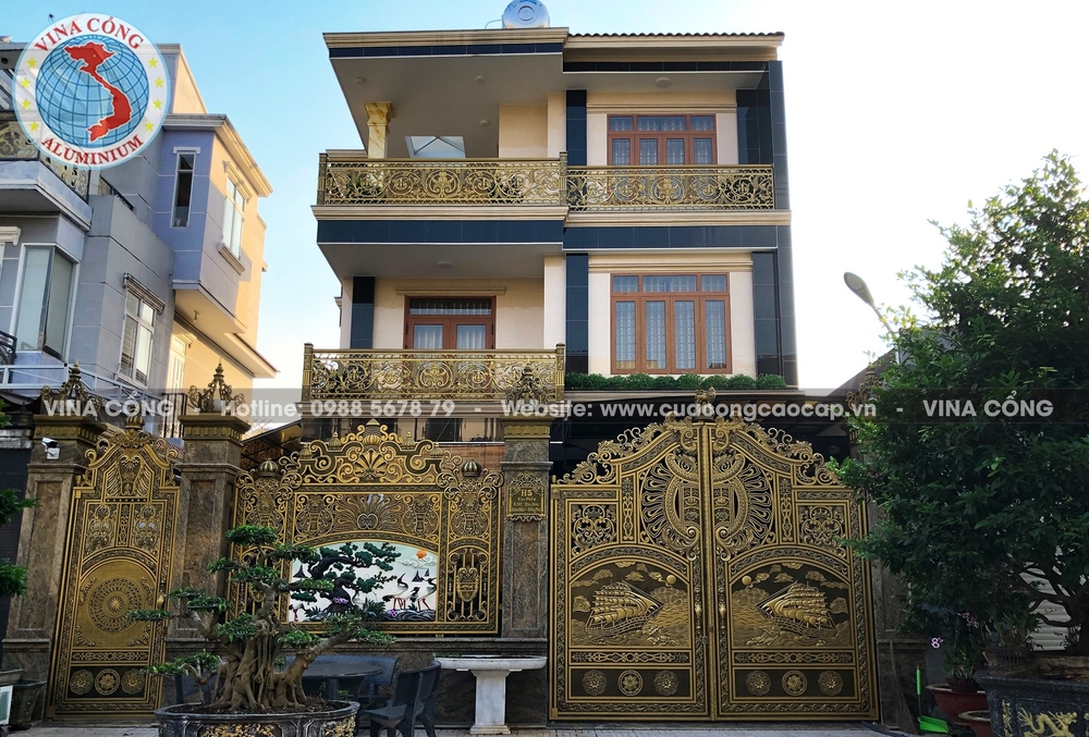 Cổng nhôm đúc Thuận Buồm Xuôi Gió