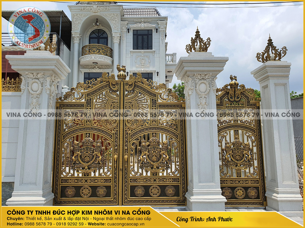 Mẫu cổng biệt thự nhôm đúc BuckingHam