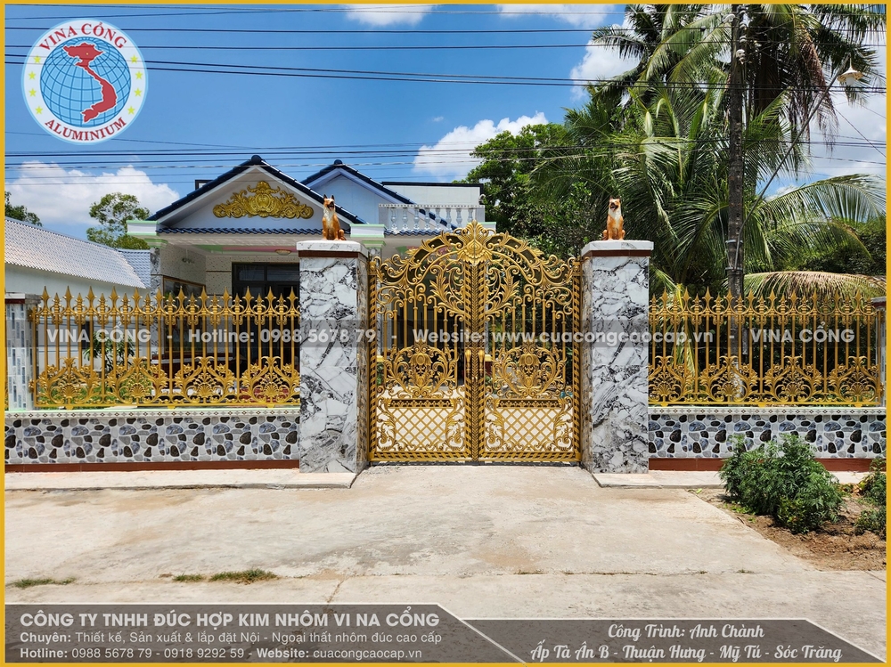 Kích thước phổ biến của cổng nhôm đúc