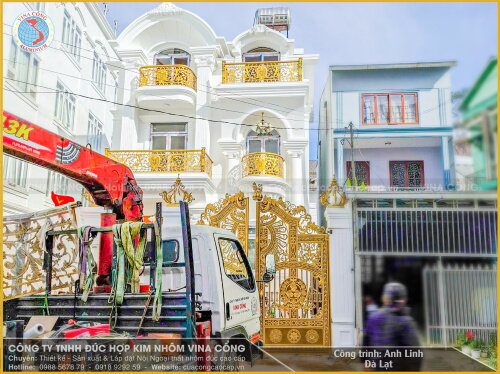 Công trình biệt thự cổng nhôm đúc tại trung tâm TP. Đà Lạt