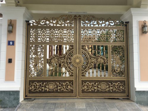 Thi công cổng biệt thự nhôm đúc tại Hoàng Mai, Hà Nội