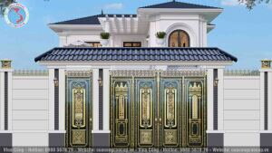 CỔNG NHÔM ĐÚC BỐN CÁNH HOA VĂN C41