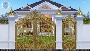 CỔNG NHÔM ĐÚC HOA LÁ TÂY C36