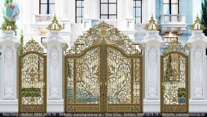 CỔNG NHÔM ĐÚC HOA LÁ TÂY C39