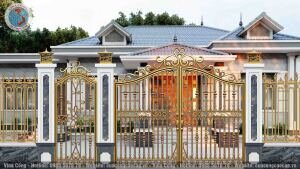 CỔNG NHÔM ĐÚC HOA VĂN C46