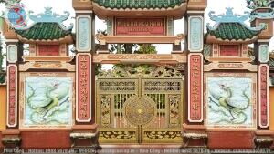 CỔNG NHÔM ĐÚC SONG LONG CHẦU NGUYỆT C49