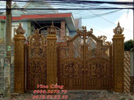 cửa cổng nhôm đúc 2018